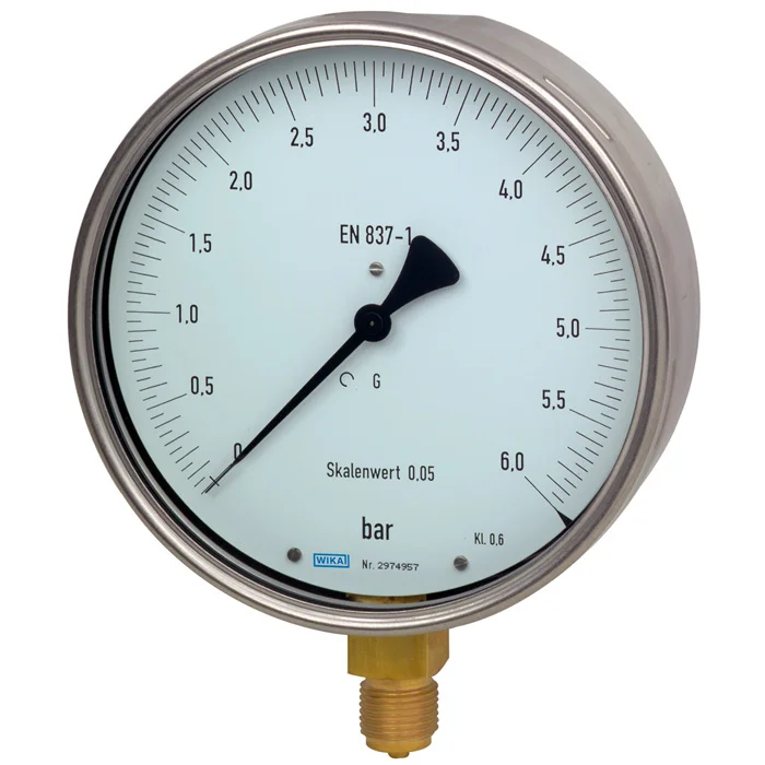 WIKA Pressure Gauge EN837-1 Stainless Steel Liquid-filled Shock-resistant Hydraulic Gauge Vacuum Negative Pressure 213.53