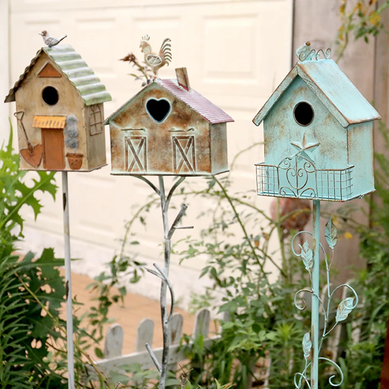 Vintage Bird House Style Garden Climbing Plant Support Outdoor Decoration