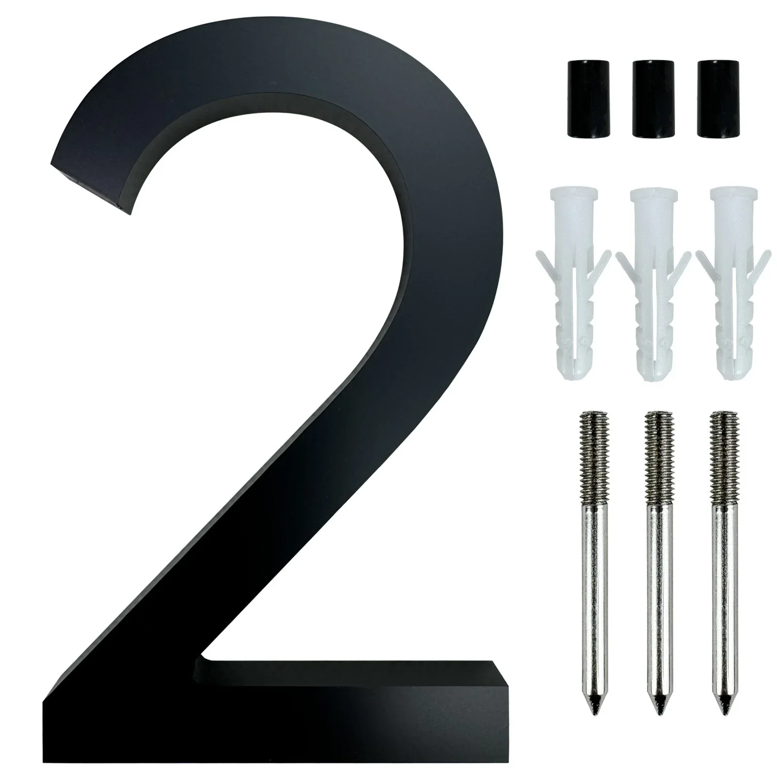 30 cm groot huisnummer voor buiten - 12 inch modern zwart zwevend adresbordnummer voor brievenbus/straat/garage/poort/appartement
