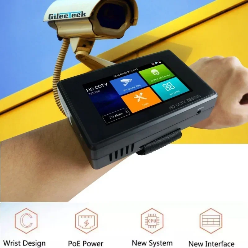 CCTV Test Tool HIK HD IPC1800 Plus IP Camera Tester Monitor CCTV TVI CVBS PTZ Control Touch Screen H.265 4K 8MP 1080P With WIFI