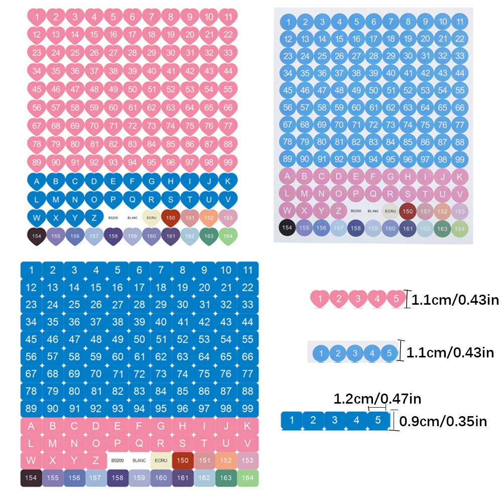 DMC Colors Number Label Stickers for Diamond Painting Storage Box Mosaic Beads Organizer Bottle Tool Cross Stitch Label and Mark