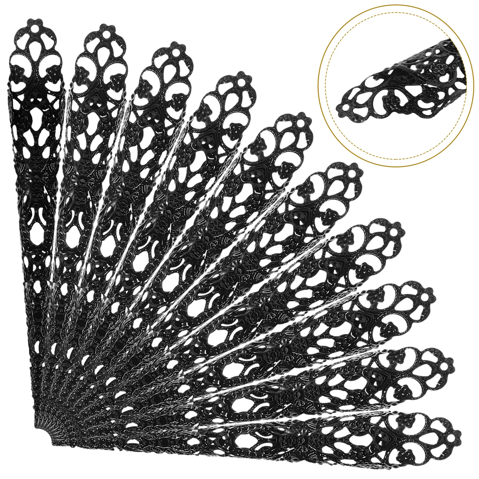 20개입 롱 네일 커버 속이 빈 디자인 손가락 보호대 여성 소녀용 가짜 손가락 커버 파티 축제 코스프레 액세서리 링