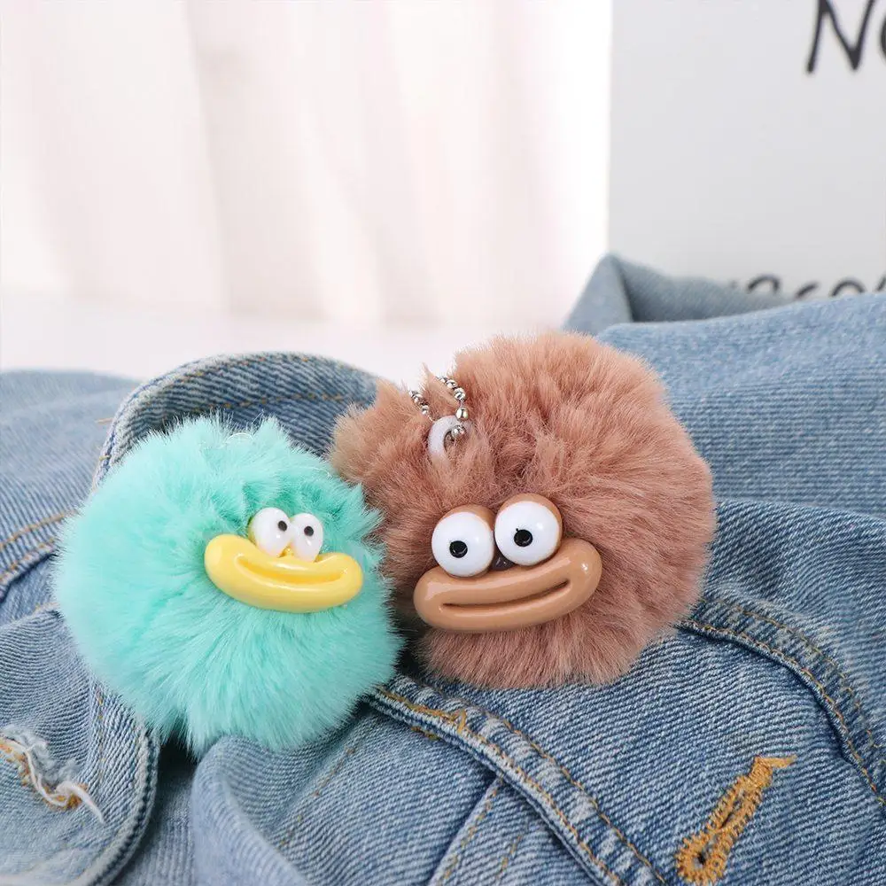 LLavero de payaso divertido de dibujos animados, Mini peluches, boca de salchicha, llavero de peluche colorido, colgante de felpa de boca grande para pareja