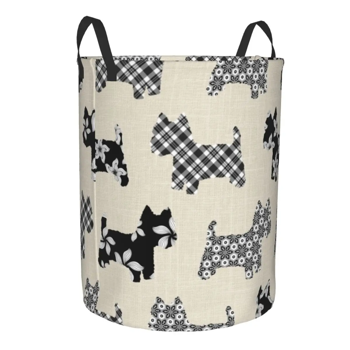 Waterproof Storage Bag Cute Scotty Dogs Household Dirty Laundry Basket Folding Bucket Clothes Organizer