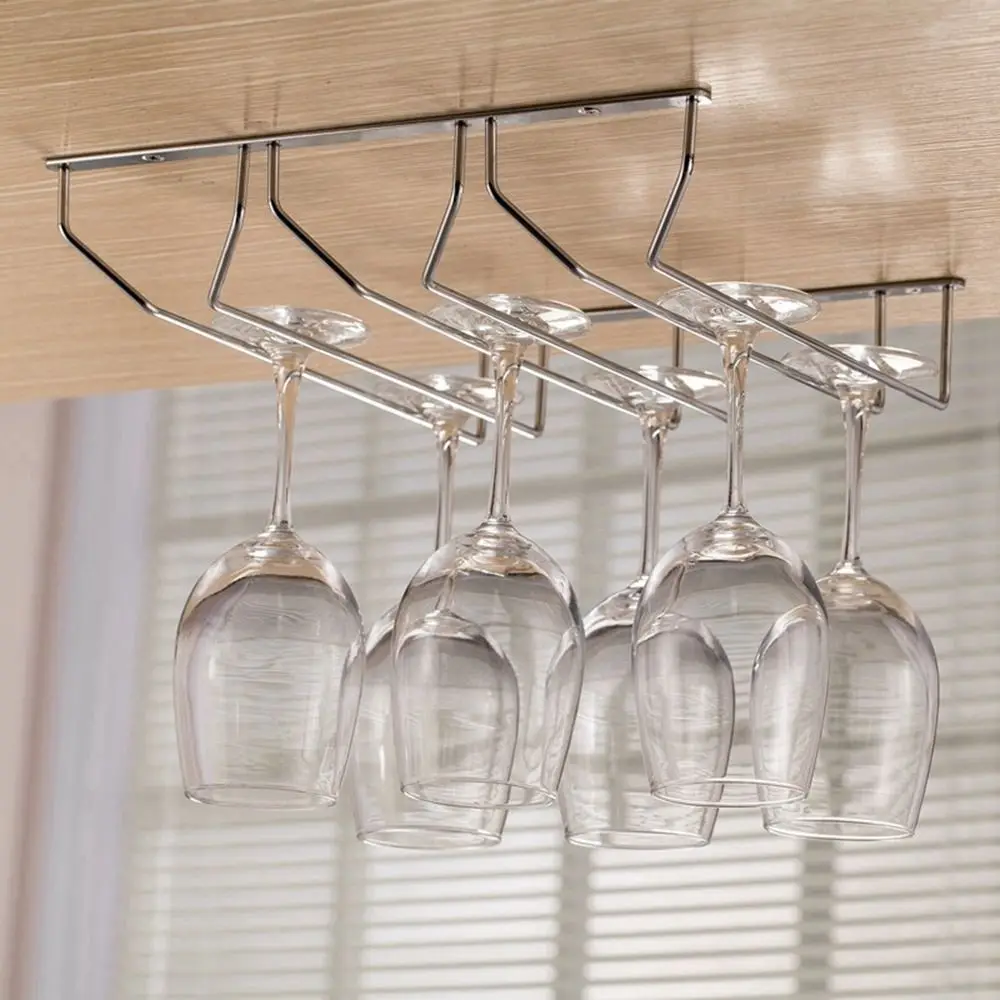 Useful Creative High Glass Rack Single Row Bar Accessories Wall Hanging Wine Glass Rack Wine Rack Glass Holder Goblet Holder