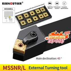 1pc MSSNR1616H12 MSSNR2020K12 MSSNR2525M12 herramientas de corte portaherramientas de torneado exterior SNMG insertos de carburo MSSNR herramientas de corte de torno conjunto
