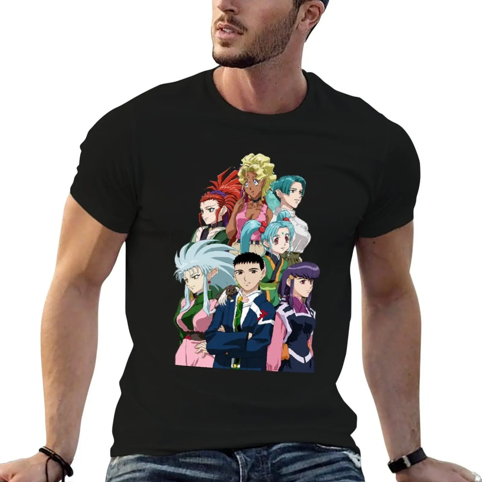 

TENCHI MUYO! V T-Shirt t shirt man casual man t shirt cotton T-Shirt