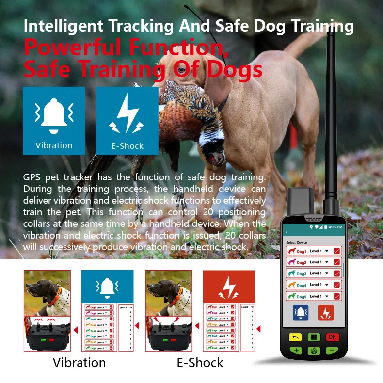 Portable GPS Wireless Dog Fence System Electric Satellite Global Positioning Dog Containment System For Medium And Large Dogs