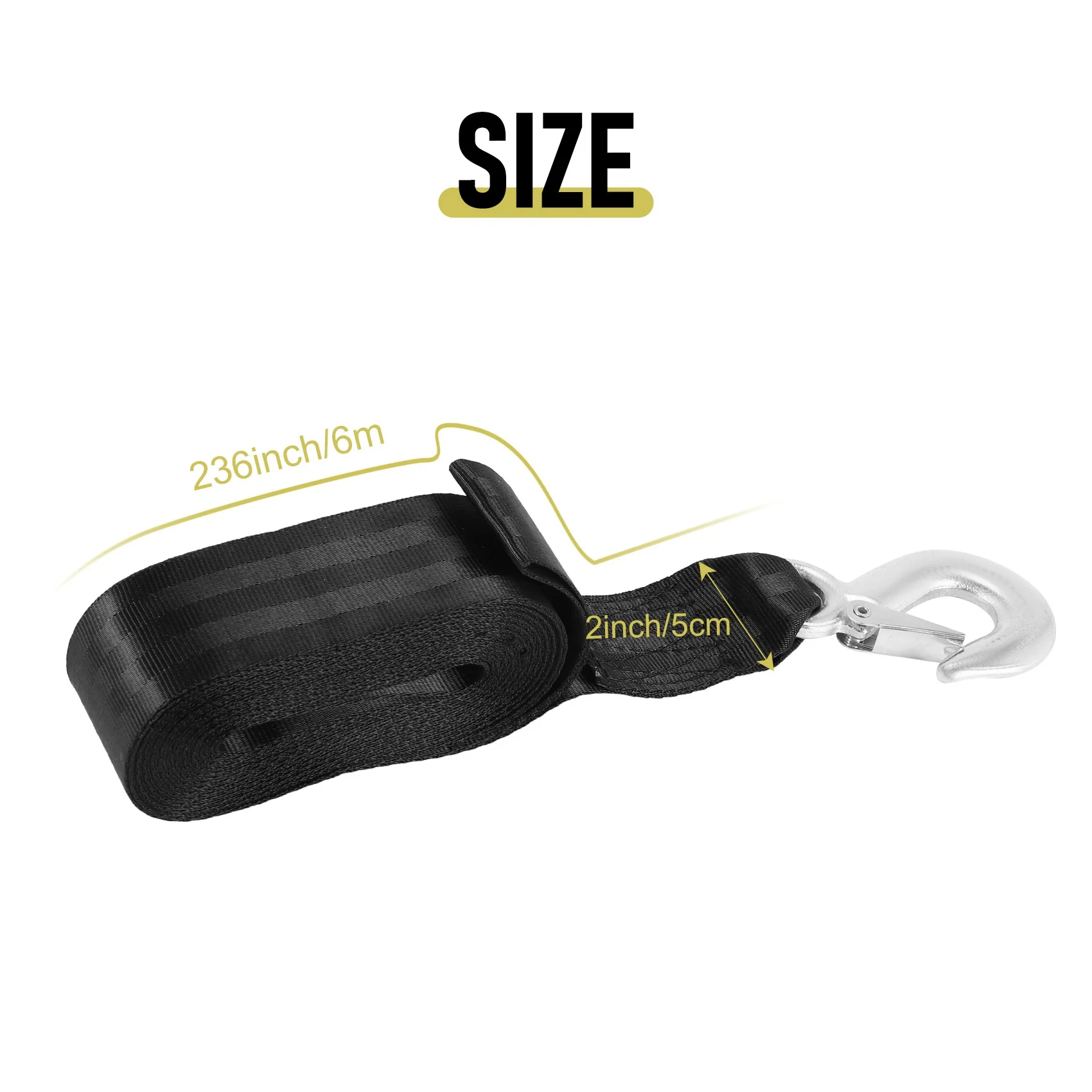 AEF5-Boat Trailer Winch Strap Replacement With Hook For Boat, Fishing Jet Ski,Towing Replacement Securing Tie Down Marine - view 5
