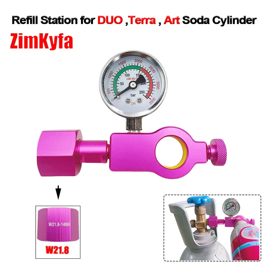 CO2-Nachfülladapter-Füllstation für SodaStream Quick Connect Pink Cylinder Canister Tank