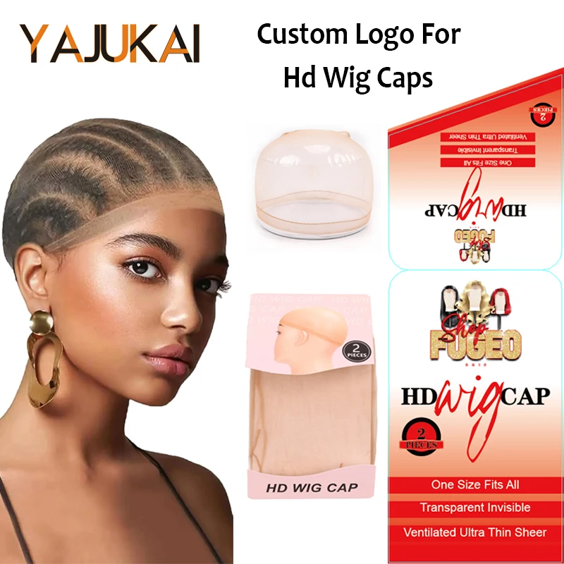 

Private Label Wig Packaging With Logo For Invisible Stocking Wig Cap Personalized Package For Transparent HD Wig Caps Nylon Caps