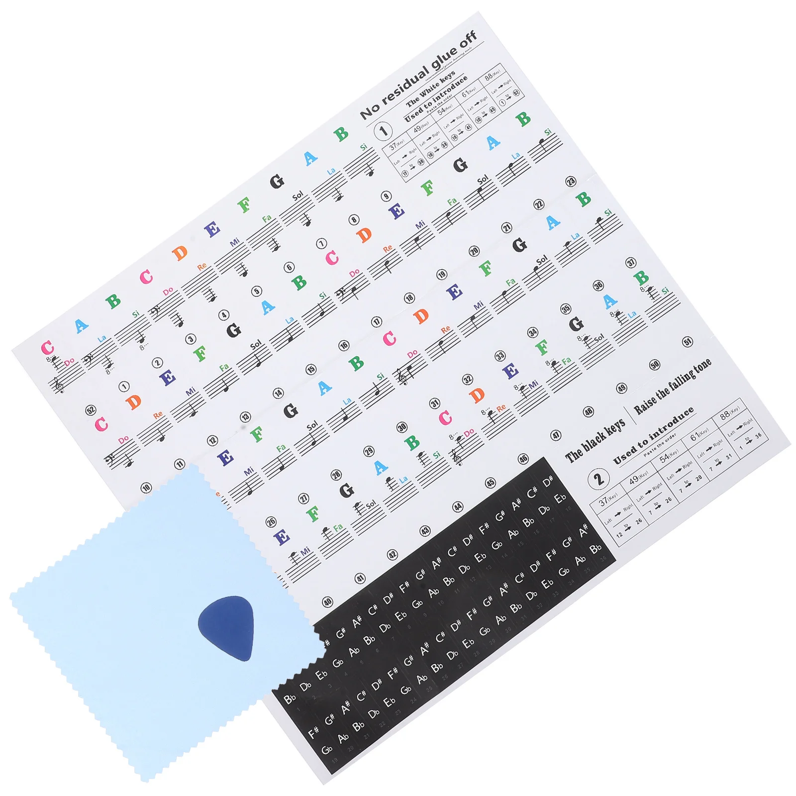

Piano Stickers Key Keyboard Digital Label for Beginners Notes Overlay Electric Labels Keys