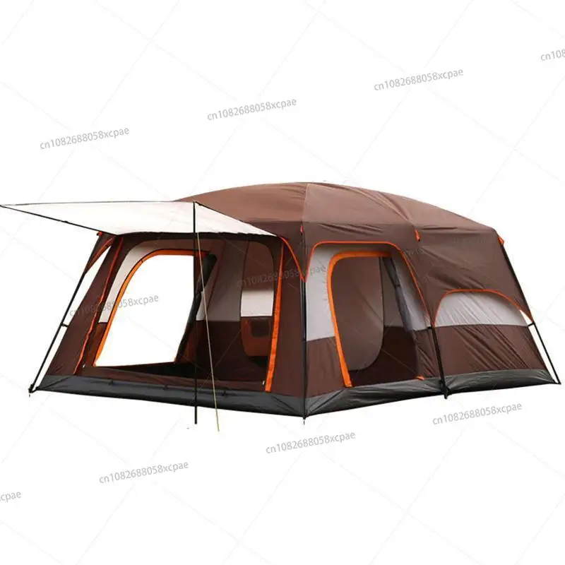 Two bedrooms one living room Double layer rain proof  tent 8-12 person Fully automatic camping tent