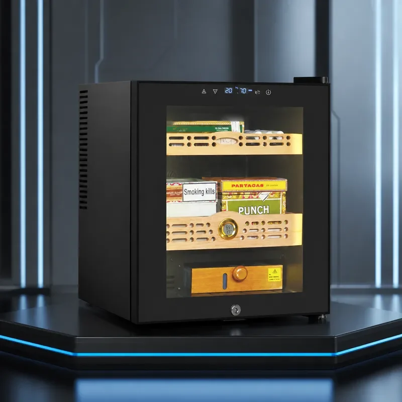 Intelligent Electronic Temperature Control Cigar Cabinet with LED Light Constant Temperature Humidity Frost Free Cedar Wood