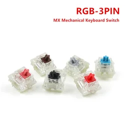 New Cherry MX Mechanical Keyboard Switch Silver Red Black Blue Brown Silent Pink Shaft Switch 3-pin Cherry Clear RGB Switch