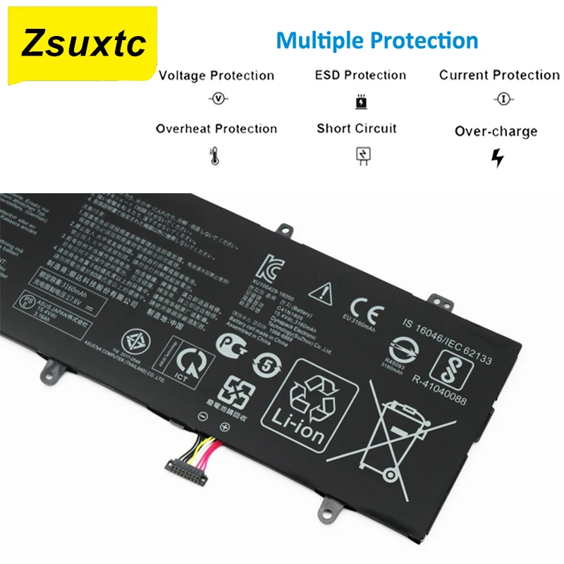 Factory High Quality C41N1805 0B200-03020000 Laptop Battery For ASUS ROG ZEPHYRUS S GX531 GAMING GX531 0B200-03020000 15.4V 50WH