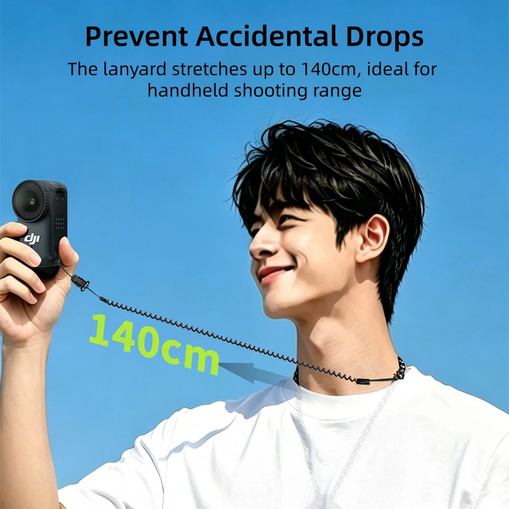 Retractable Spring Anti-Lost Lanyard Rope Safety Strap Accessory For DJI Osmo Nano Thumb Action Camera Stretch Auxiliary Strap
