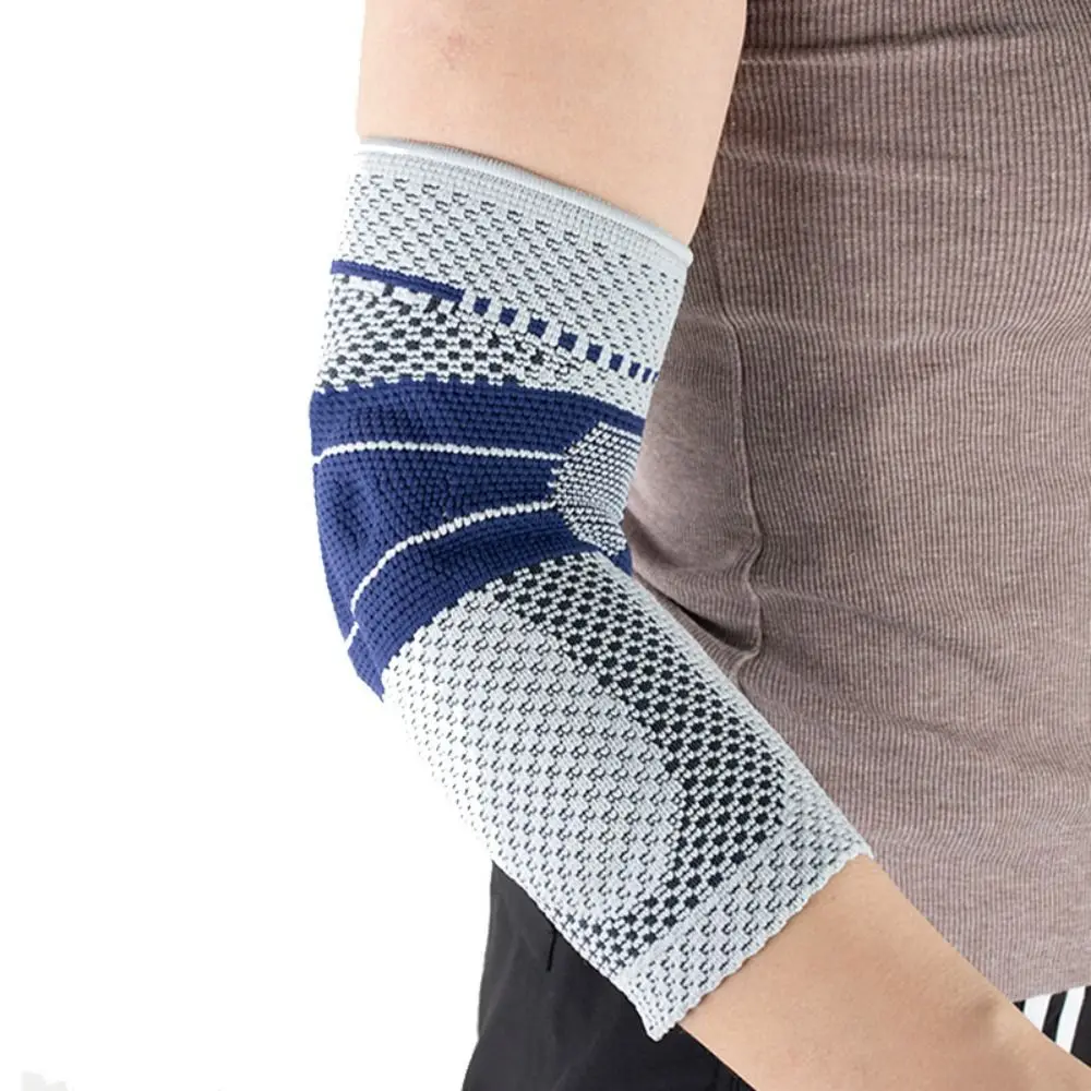 

Anti-collision Sports Elbow Pads Breathable Nylon Knitted Elbow Protector Adjustable Shock Absorption Elbow Compression Sleeve