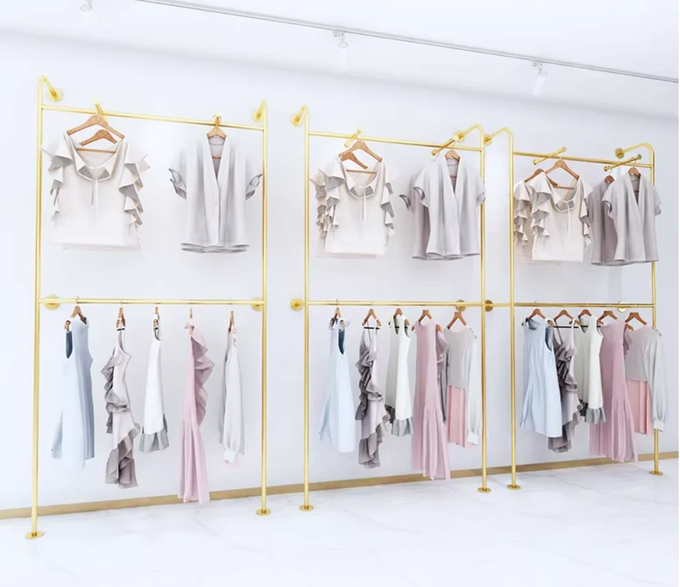 

AdvancedClothing Store Wall Display Rack, Simple Wall-mounted Side-hanging Combination Women's Clothing And Children's Clothingc