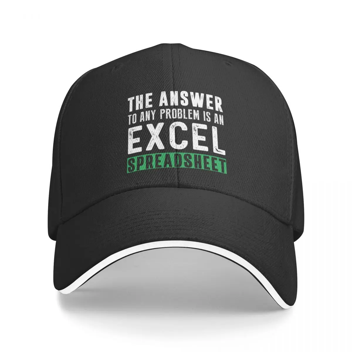 The Answer To Any Problem is An Excel Spreadsheet Funny Gift For Excel Lover Baseball Cap Beach Outing Mens Hats Women's