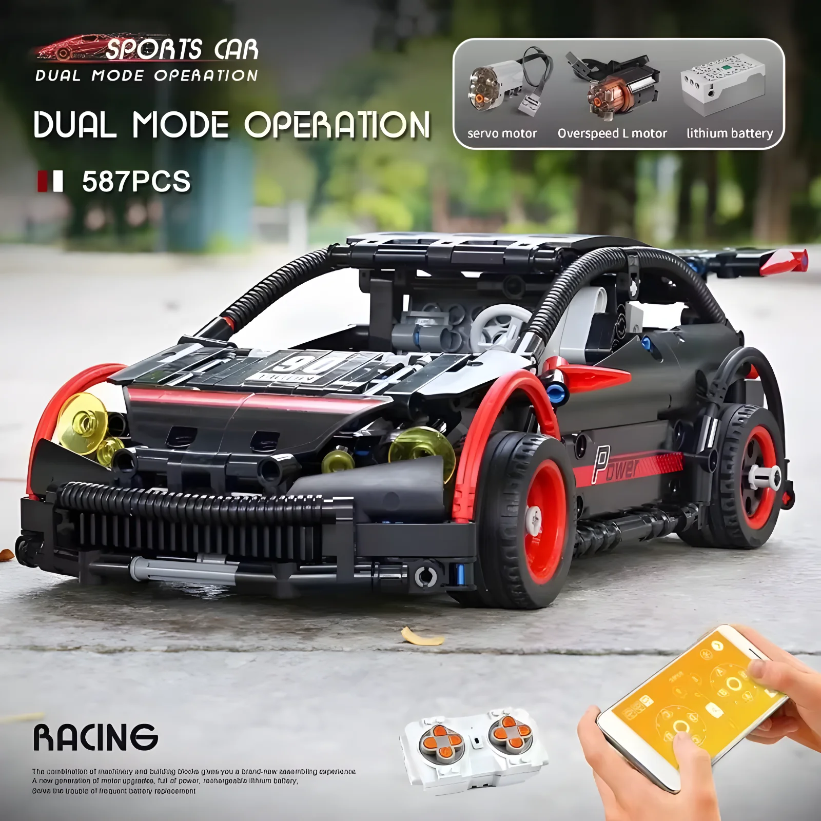 MOULD KING 18013 High-Tech Remote contro Racing Car MOC-6604 Hatchback Type  Vehicle Building Blocks Bricks Toy Kid Christmas Gi