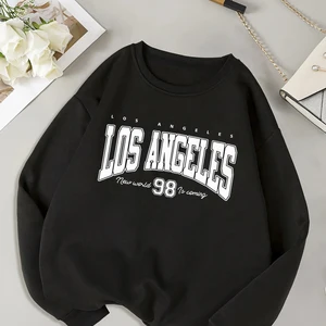 Koreanischer Trend Los Angeles Kehrer 98 Buchstaben gedrucktes Sweatshirt mit langärmeliger Kapuze O-The Pullover Handbar 8 Hauptverkäufe Los Angeles weiblich - №1