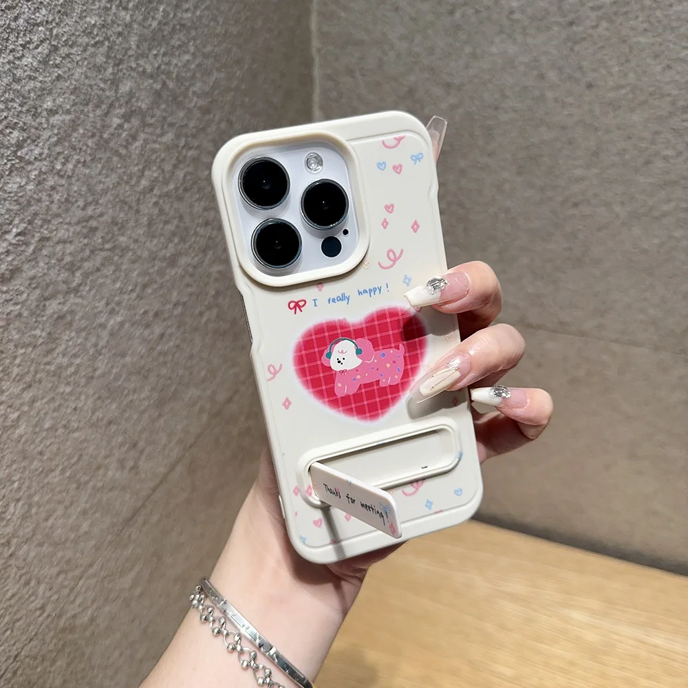 

Love Heart Silicone Phone Case For iPhone 13 Pro Funda iPhone 15 11 14 12 Pro Max 15pro 13pro Shockproof Bumper Cover With Stand