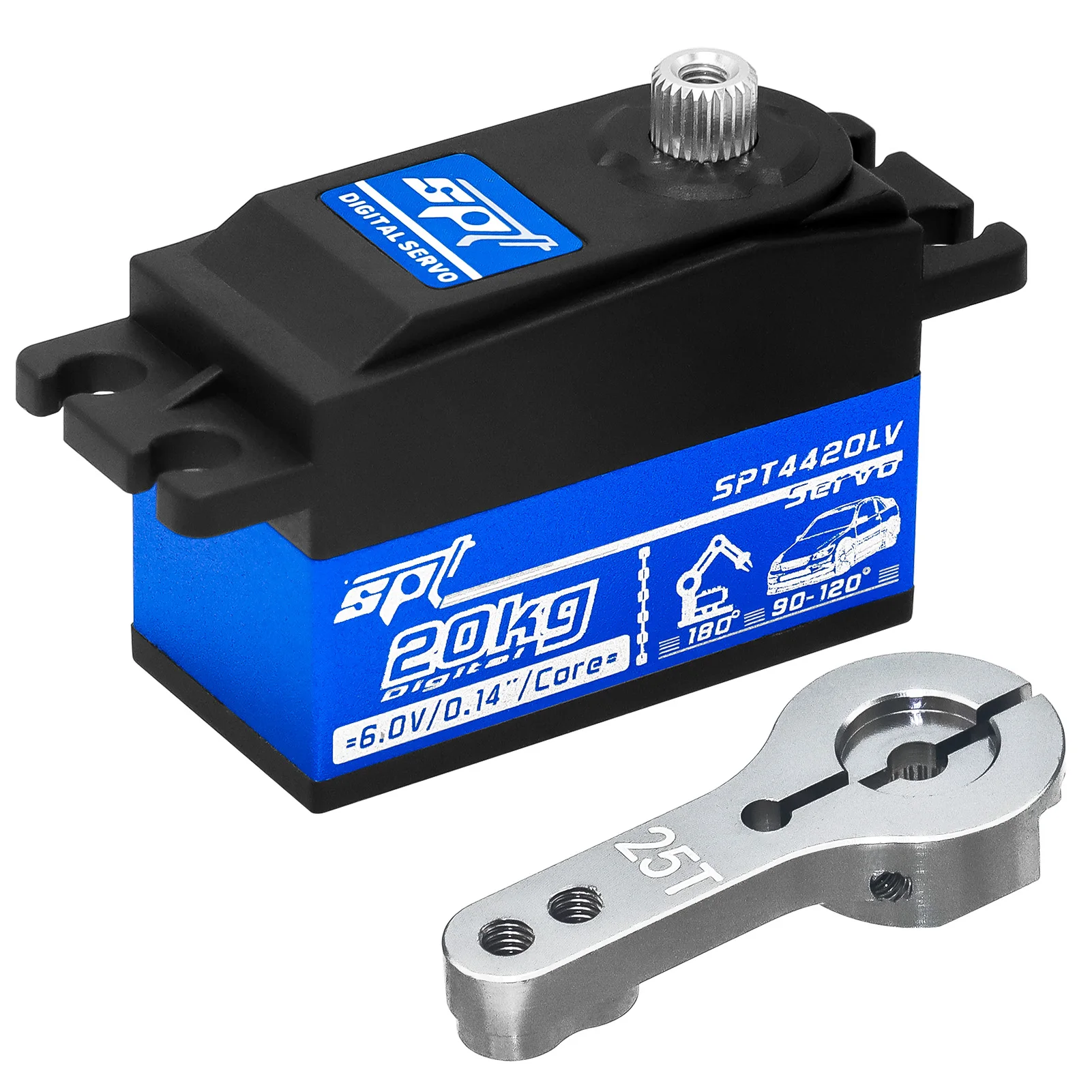 20kg Metal Gear Servo with Steering Servo Arm RC Digital Micro Servo Mini Servo for Tamiya Kyosho On-Road Touring Drift Car/Boat