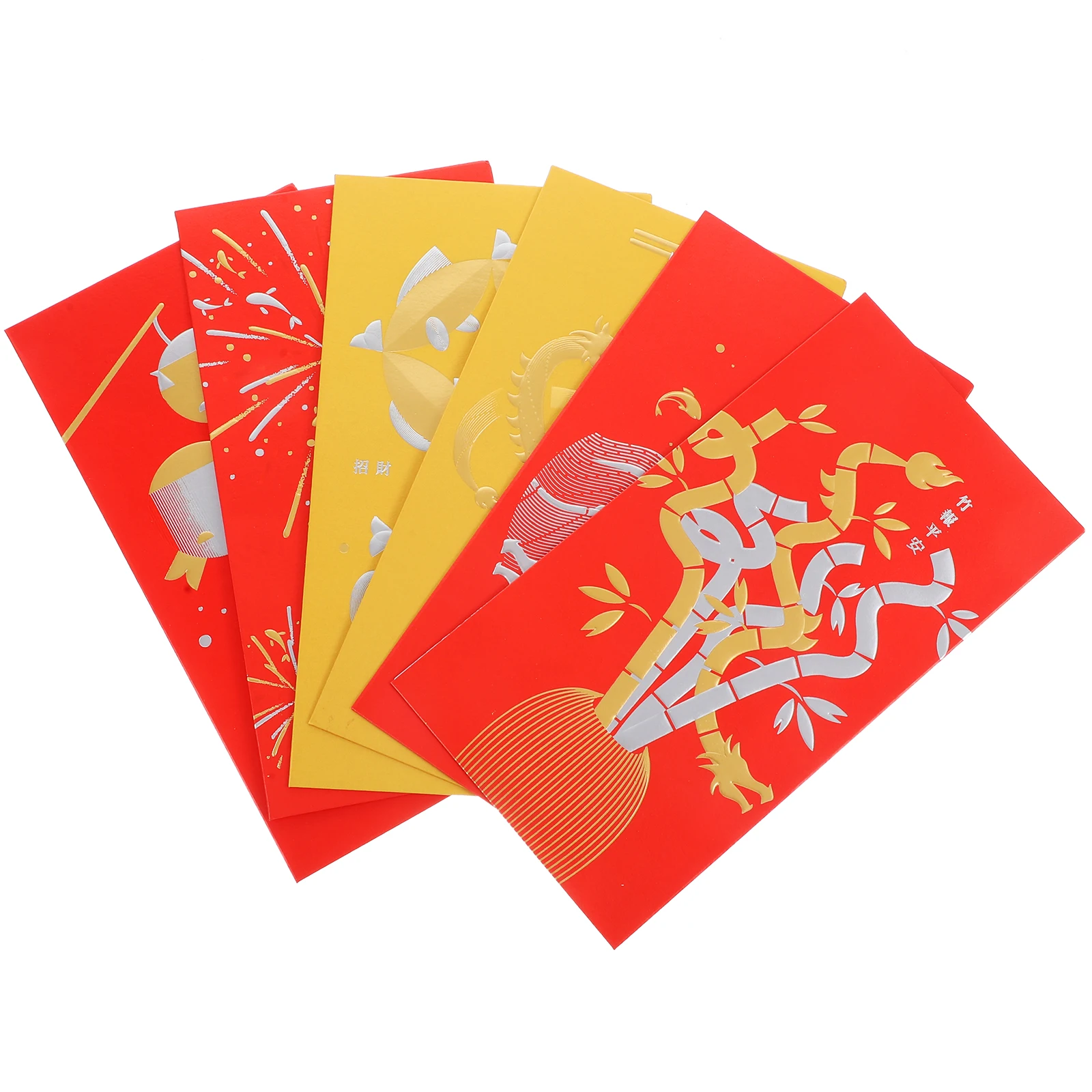 

6pcs Sturdy New Year Red Packets Paper Creative Patterns New 2024 Red Packet Year Gift Traditional Money Pouches