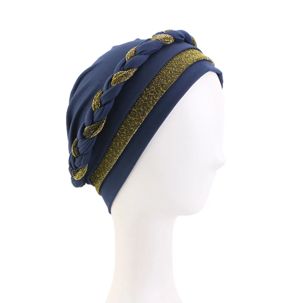 

Новая мягкая женская шапка-тюрбан, дышащая, с плетением, для химиотерапии, из яркого шелка, эластичная, африканский стиль