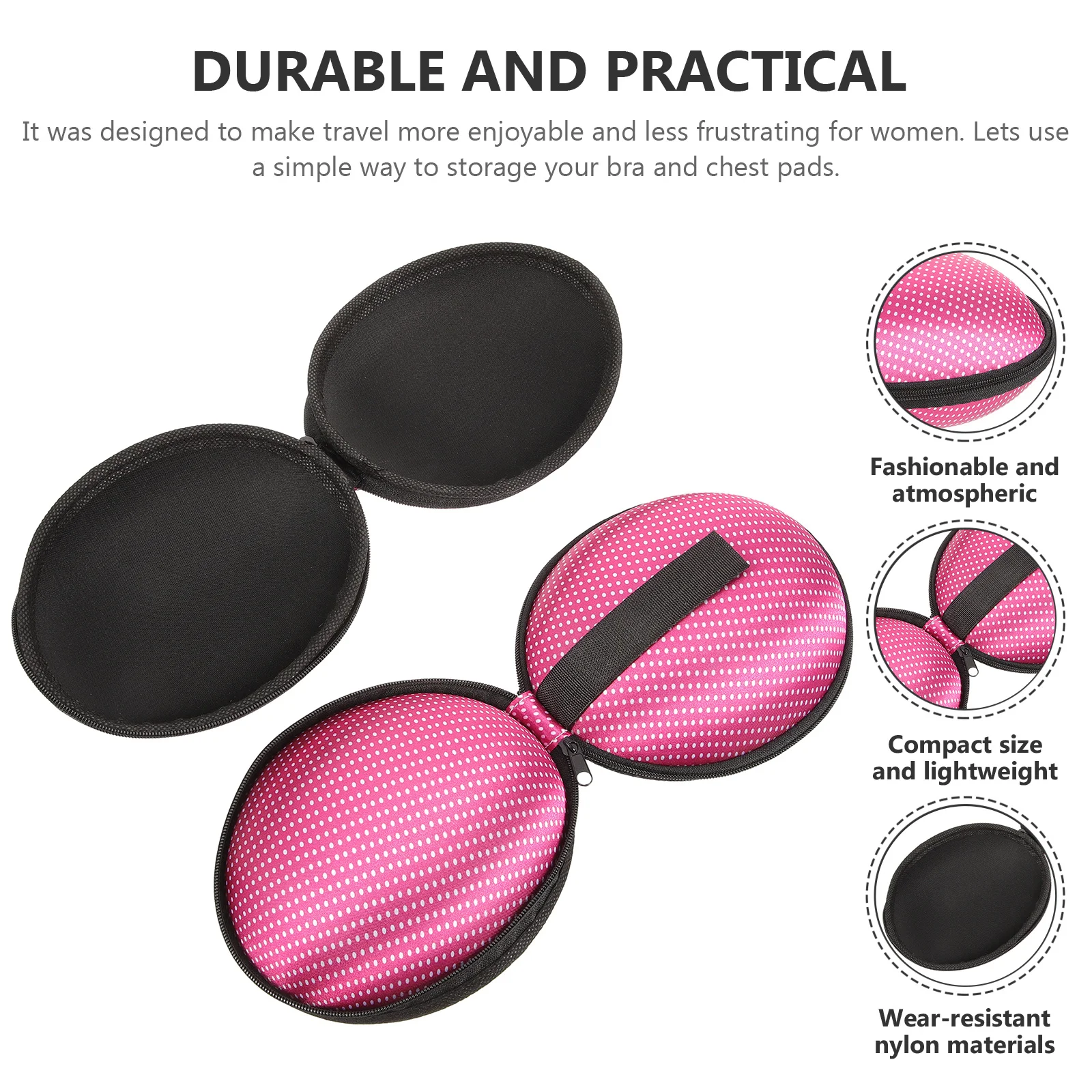 

2Pcs Bra Bag Travel Organizer Compact Zipper Lingerie Storage Convenient Portable Bra Protector Case Invisible
