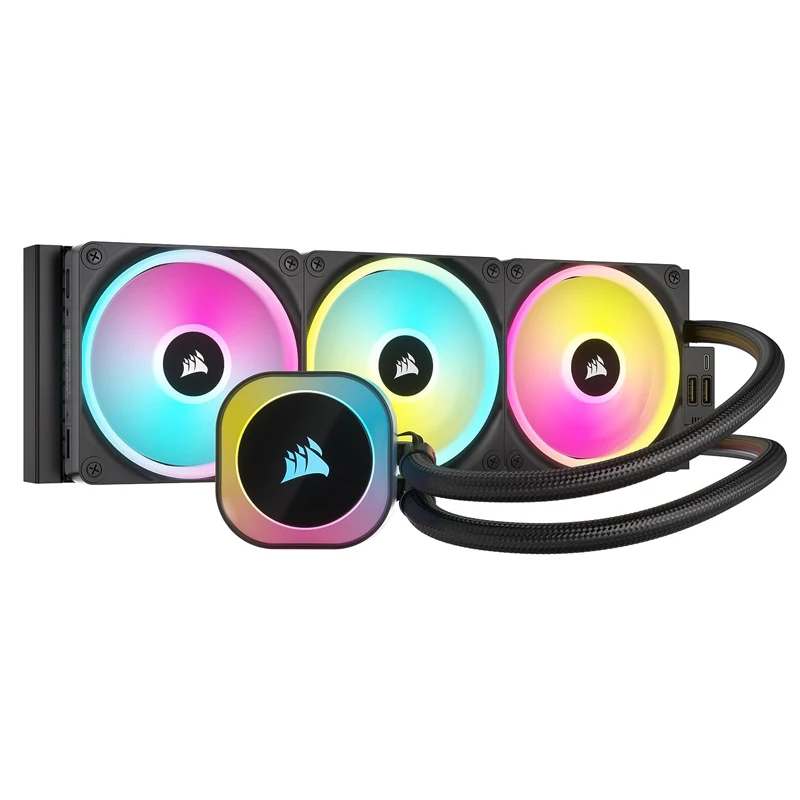 CORSAIR iCUE Link H150i RGB Liquid CPU Cooler - 360mm AIO-QX120 RGB Fans-Fits Intel® LGA 1700, AMD® AM5 - iCUE Link System Hub