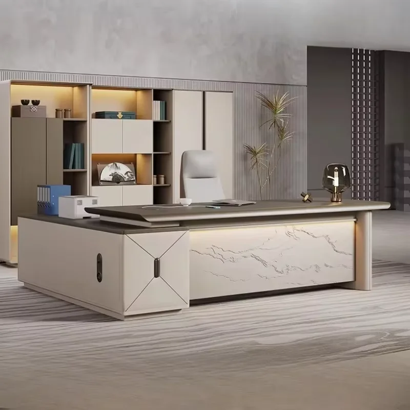 Luxury Storage Hutch Table Luxury Modern Cabinent Executive Office Computer Desks Study Drawers Escritorio Office Furniture