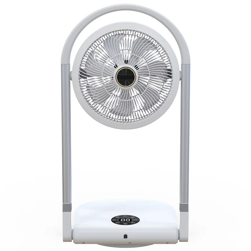 Wireless Portable Fan, 180° Extendable and Foldable Oscillating Remote-Controlled Fan, Air Cooler, 3-Level Height Adjustment