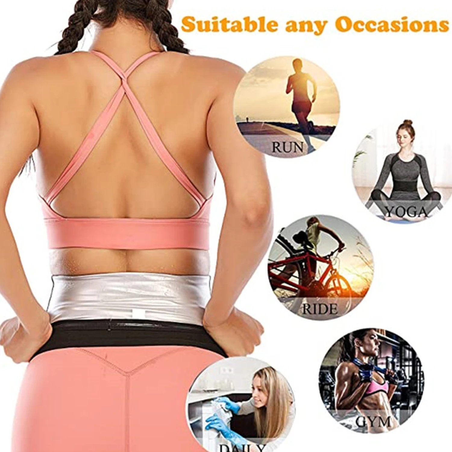 1pc Zipper Waist Slimming Belt - Fat Burning, Abdomen Control, Body Shaping Fitness image 2