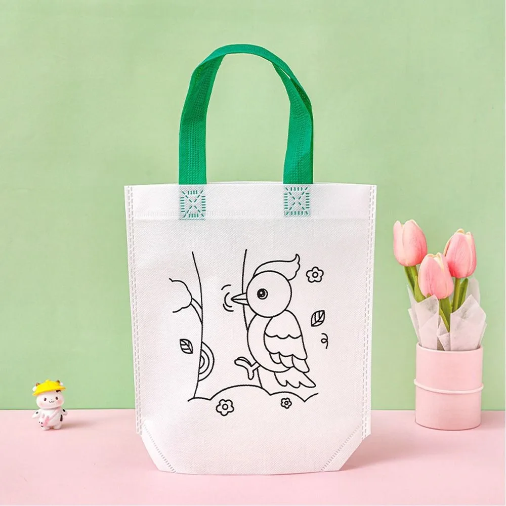Double-Sided Graffiti Bag Non-woven Fabric Colored Toys Double Sided Graffiti Bag Coloring Goodie Bags Handmade