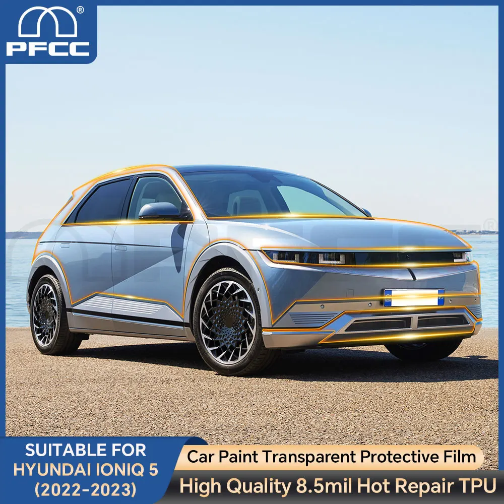 

For Hyundai IONIQ 5 2022 2023 2024 TPU Scratch Resistant Car Paint Protection Film Pre-cut PPF Kit Clear Decal Accessories ﻿