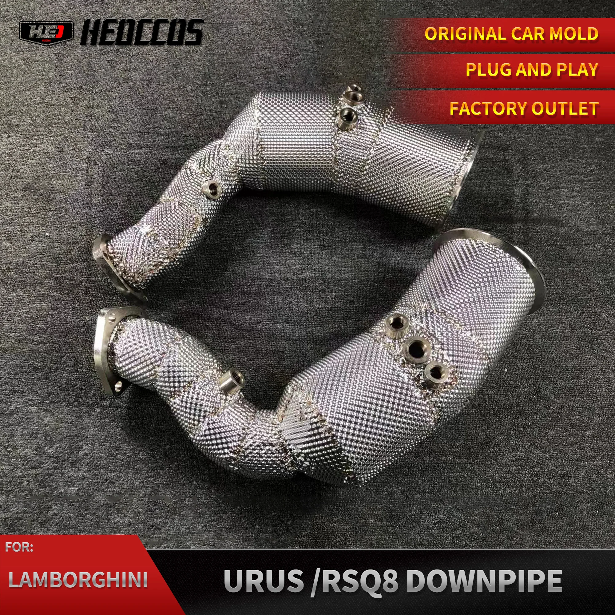 

HEO High Flow Exhaust Cat Downpipes For Lamborghini Urus 2018-2022 with Heat Shield SS304