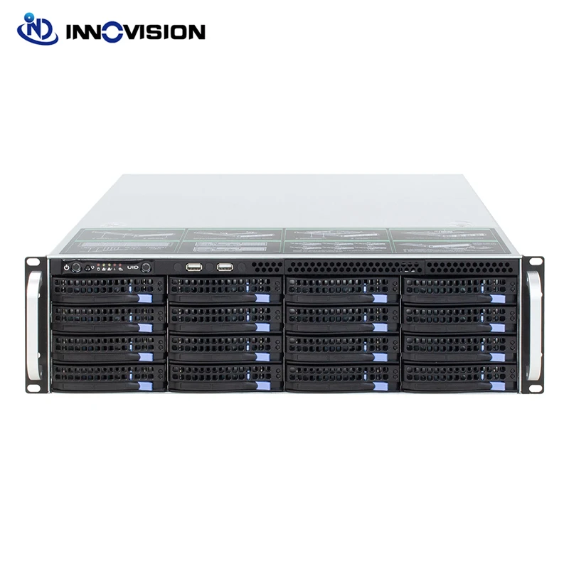 Imagem -04 - Estável Enorme Armazenamento 16 Baías 3u Hotswap Rack Case Nvr Nas Server Chassis l = 560 mm Suporte Max 12*10.5 Atx Mainboard Option Usb3.0