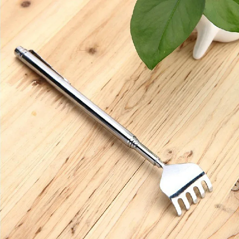 Back Scratcher Portable Back Massager Stainless Steel Telescopic Adjustable Size Itch Scratcher Pen Clip Massage Tool