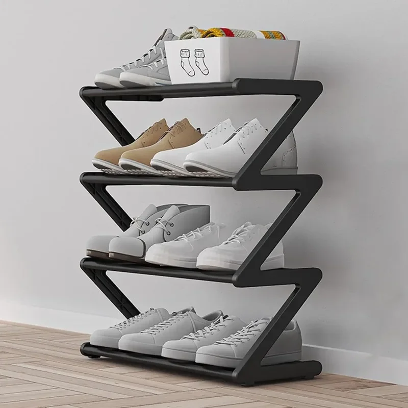 4-Tier Shoe Rack, Small Shoe Rack Organizer, Modern Hallway Shoe Storage, Free Standing Space Saving Shoe Shelf for Apartment