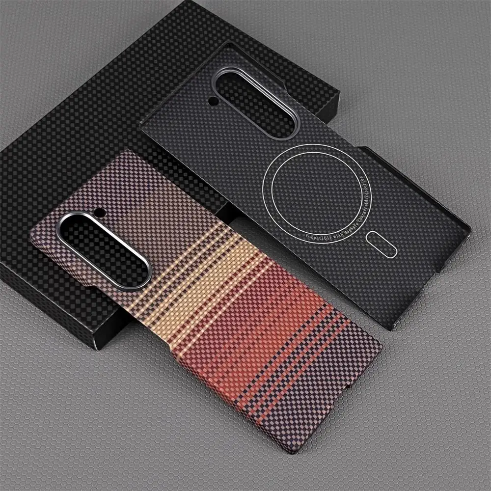 Real Pure Carbon Fiber Cover For SAMSUNG Galaxy Z Fold 6 Case Aramid Fiber Ultra Thin Phone Cover built-in Magnetic for Magsafe