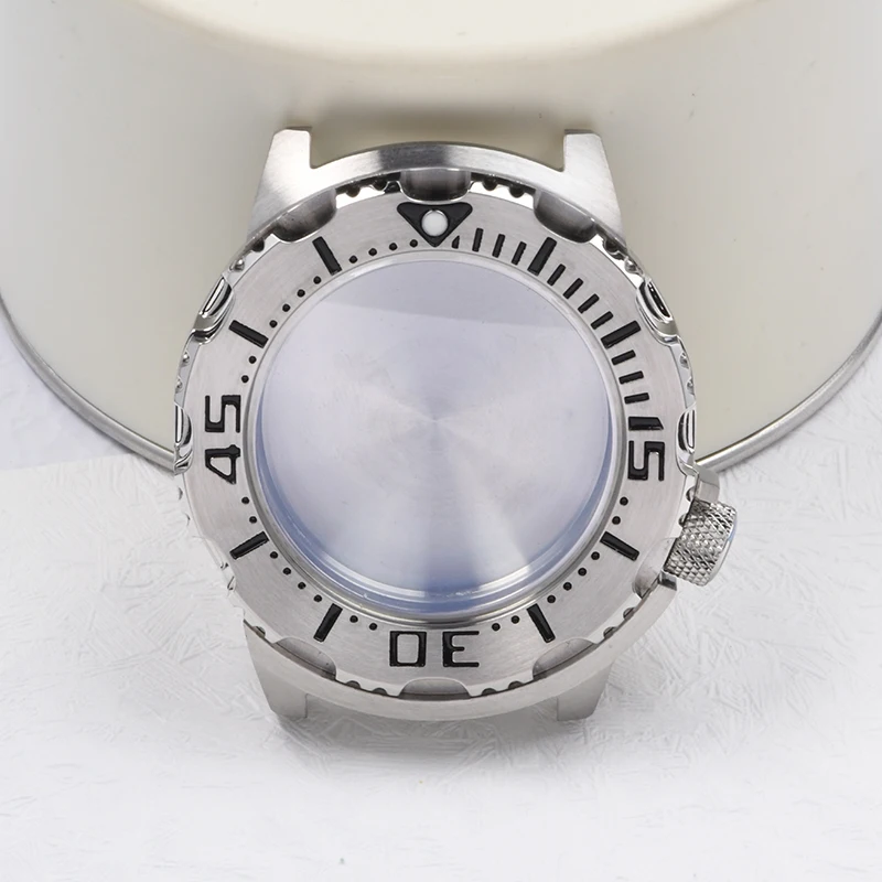 حافظة ساعة من الفولاذ المقاوم للصدأ حافظة ساعة غوص من زجاج الياقوت C3 مضيئة تناسب Seiko لساعة يد تعمل بالحركة الأوتوماتيكية NH35/NH36 mod