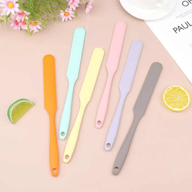 Silicone Long Scraper Color Cream Long Knife Scraper Cake Making Silicone Spatula Baking Tools For Cakes Small Accessories