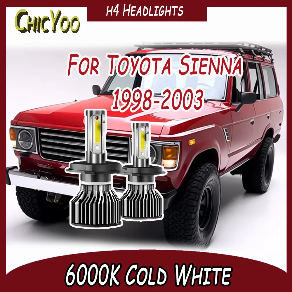

2 шт. 20000LM H4 светодиодные фары турбонаддува автомобиля 12 В CSP чипы авто фары 6000K белые для Toyota Sienna 1998-2003 1999