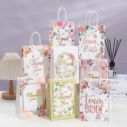 4pcs Team Bride Paper Bag Thank You Gift Packaging Bag for Wedding Bridesmaids Gift Bride To Be Hen Bachelorette Party Favor