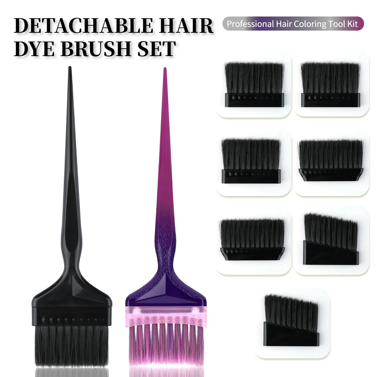 Professional Replacement Brush Head Hair Dye Brush Soft Nylon Bristle Hair Bleaching Tinting Brush Home Barber DIY Coloring Tool