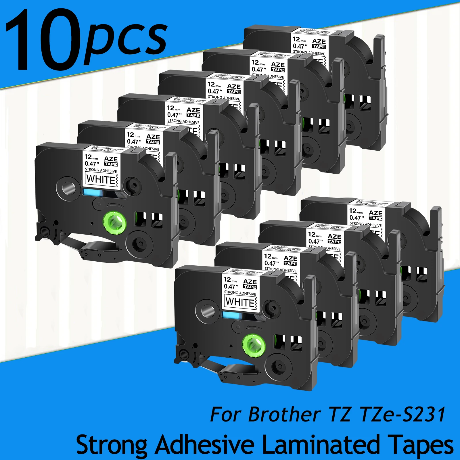 

3-20PCS 6/9/12/18/24mm Label Tapes for Brother TZ TZe-S231 S131 S631 Strong Adhesive Laminated Label For P-Touch PT-1000 Maker