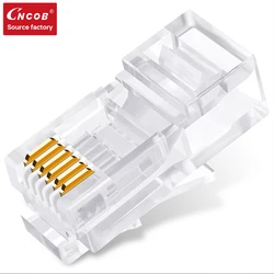 CNCOB rj12 6p6c,  long body unshielded telephone crystal head 6p4c rj11, six core telephone line 6p2c connector, 6p2c plug