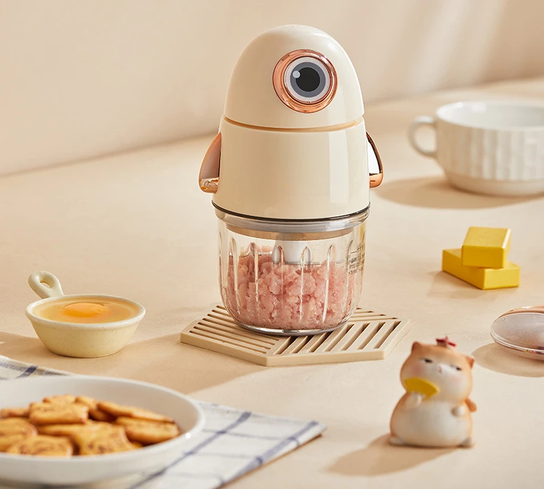 220V 300ML tritacarne elettrico per bambini Mini tritacarne robot da cucina multifunzionale frullatore per alimenti in vetro